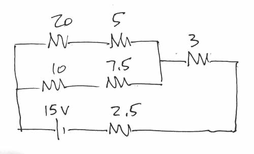 Determine the total current on the circuit bellow