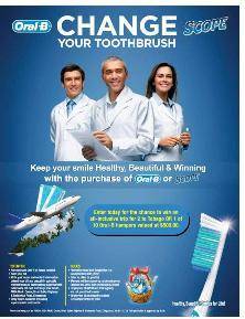 This advertisment shows three people in white jackets who appear to represent dentists who endorse