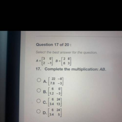Complete the multiplication: AB.