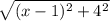 \sqrt{(x-1)^2+4^2}
