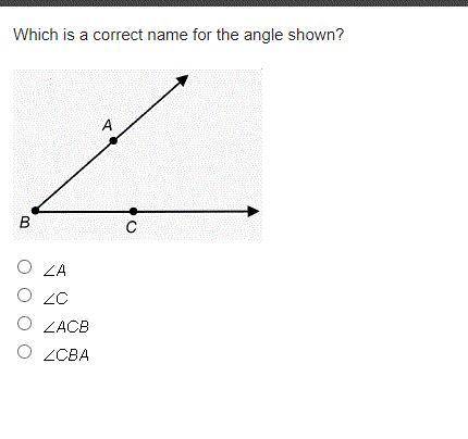 Which is a correct name for the angle shown?