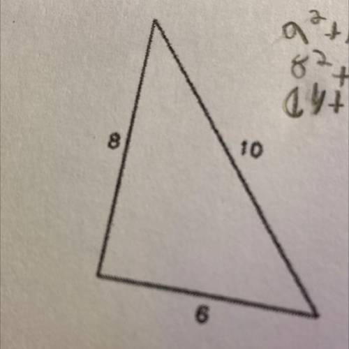 (Pythagorean theorem) do the following lengths form a right triangle? Show steps