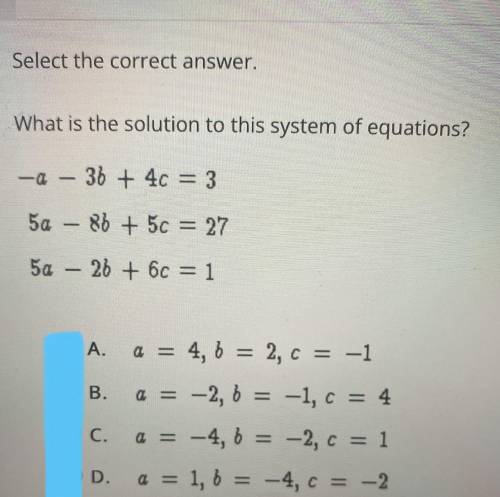 Please help me :)
What is the solution to this system of equations?