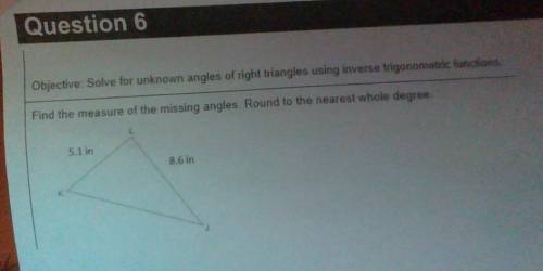 Find the measure of the missing angles. Round to the nearest whole degree.