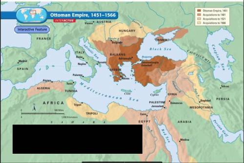 According to the map, when did the Ottoman Empire acquire the most territory?

A.1481
B. 1521
C.1