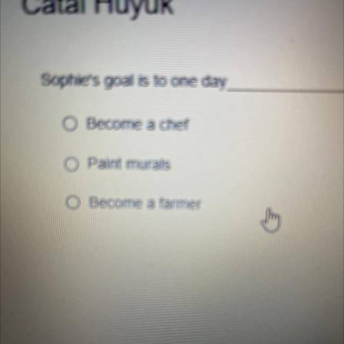 Catal Huyuk
Sophie's goal is to one day
Become a