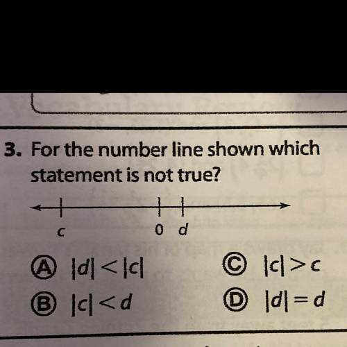 For the number line shown which
statement is not true?