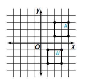 Explain by using mappings how square A has been translated to square A’?