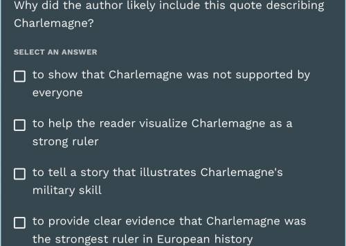 Why did the author likely include this quote describing Charlemagne?