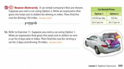 Anybody on here wanna help me out tho?

Refer to Exercise 11. Suppose you rent a car using Option