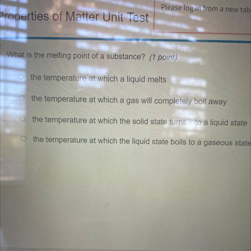 What is the melting point of a substance?