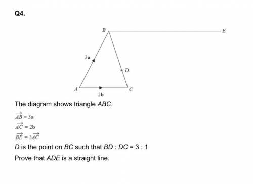 (Topic: Vectors) - Prove that ADE is a straight line