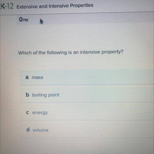 Which of the following is an intensive property?