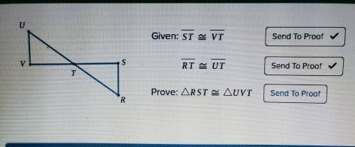 Given: ST = VT RT= UT Prove: RST UVT