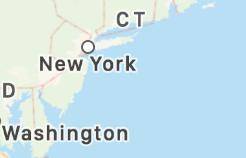 Which letter on the map represents New York?