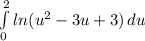 \int\limits^2_0 {ln(u^2-3u+3)} \, du