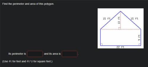 Find the perimeter and area of this polygon.