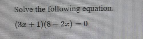 Solve the following equation