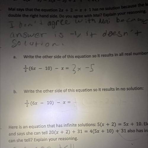 B.
Write the other side of this equation so It results in no solution