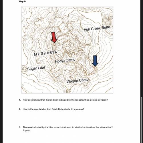 ASAPPPP 1. How do you know that the landform indicated by the red arrow has a st