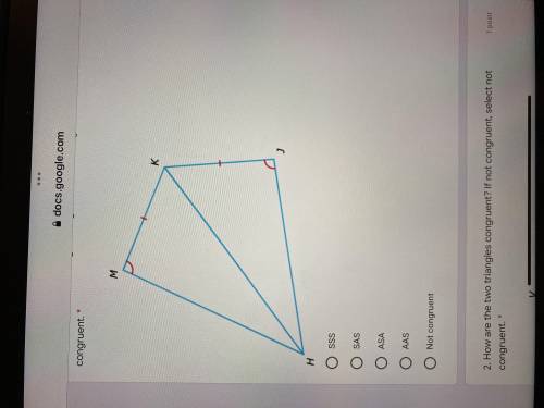 How are the two triangles congruent?