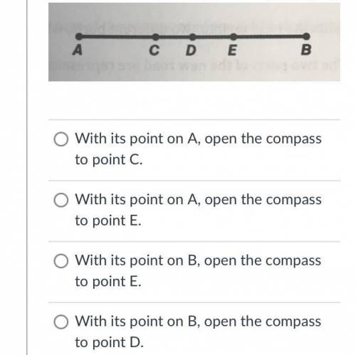 Using the image below which could be the first step in order to draw a arc for the construction