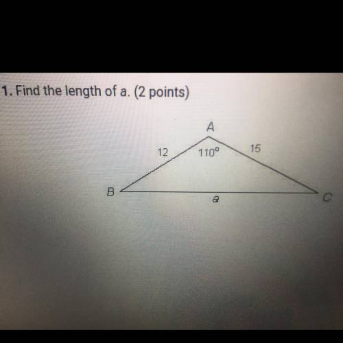 Find the missing length of a.
Help please?
