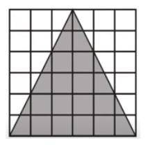 If each unit on the grid represents 2.5 inches, find the height of the triangle.