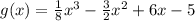 g(x)=\frac{1}{8} x^{3} -\frac{3}{2} x^{2} +6x-5