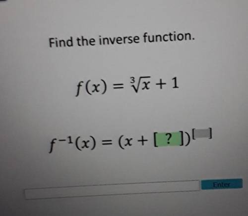 Find the inverse function. f(x) = (x + 1