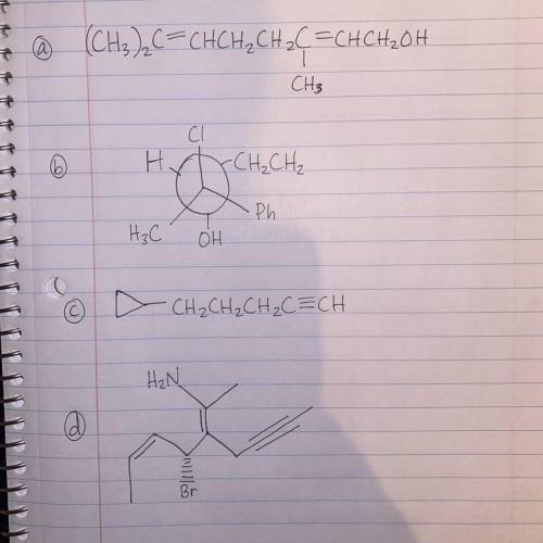 Write the IUPAC name for the following compounds