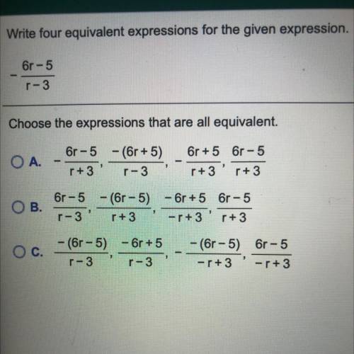 Four equivalent expressions for the given expression