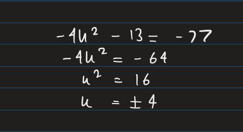 Solve the equation. Express radicals in simplest form.
-4k2 - 13 = -77