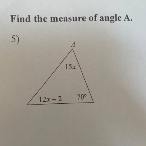 Find the measure of angle A