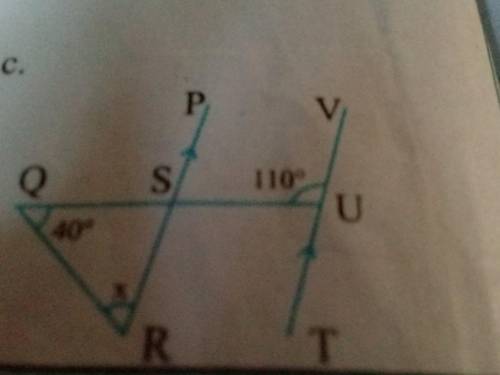 Find the value of x from the following figure
