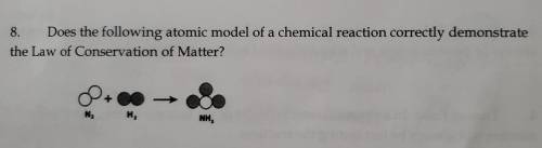 does the following atomic model of a chemical reaction correctly demonstrate the law conservation o