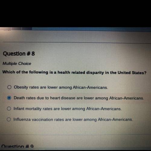 Which of the following is a health related disparity in the United States?