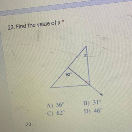 Find the value of X. PLS HELP AND GIVE GOOD REASON- WILL GOVE BRAINLIEST