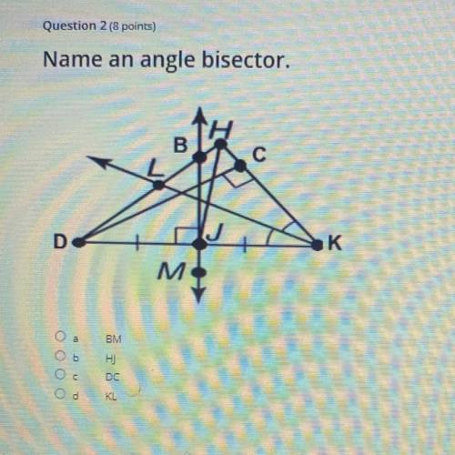 Name An angle bisector.