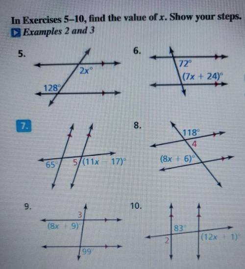 HELP IS NEEDEDDD parallel lines and transversals! #5-10! please help greatly confused