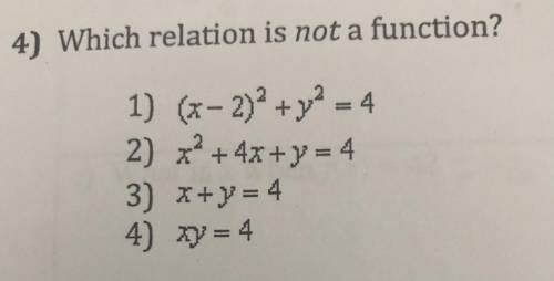 Which relation is not function