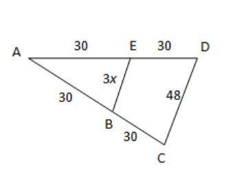 Find the value of x
A. 3
B. 4
C. 6
D. 8