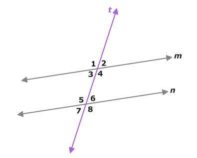 In the figure below, line m is parallel to line n. If m∠3 = (12x + 5) degrees and m∠5 = (30x - 35)