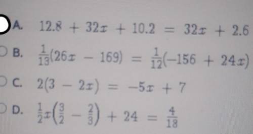 GIVING BRAINLIESTSelect the correct answer. Which equation has infin