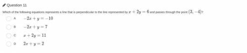 Which of the following equations represents a line that is perpendicular to the line represented by