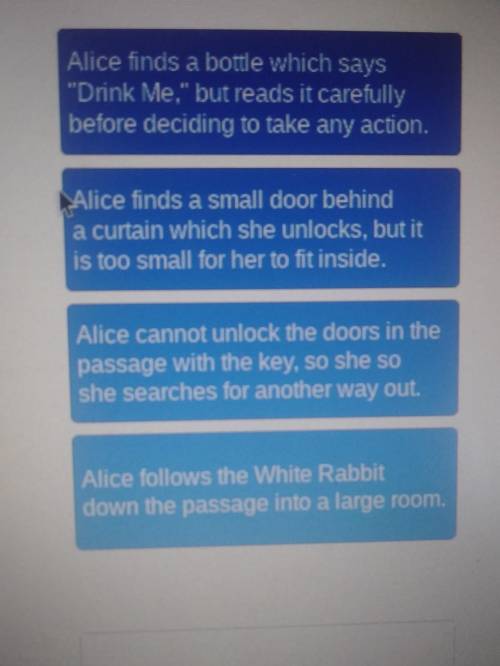 In which order do the events occur? Alice's Adventures In Wonderland.