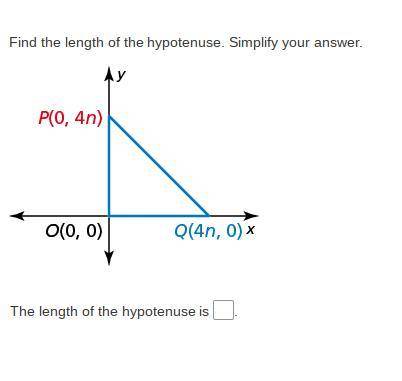 Find the length of the hypotenuse. Simplify your answer
**Please don't Answer with a link!**