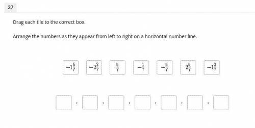 Arrange the numbers as they appear from left to right on a horizontal number line.