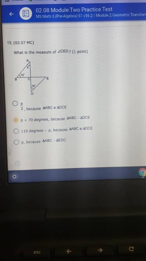 Which triangle must be a right triangle and why?

The image of AABC after a reflection across EG I