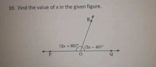Find the value of x in the given figure